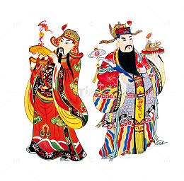 中国风手绘财神爷