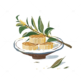 手绘月饼