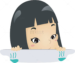 偷看的小女孩