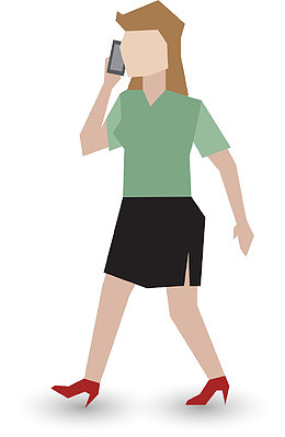 接电话的女人插画