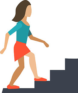 上楼梯的女人插画