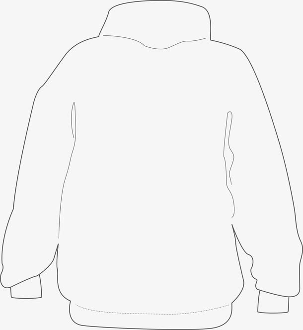 矢量长袖服装背面图