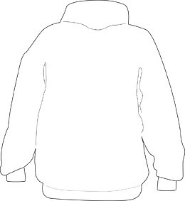 矢量长袖服装背面图