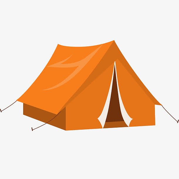 卡通橙色的帐篷设计