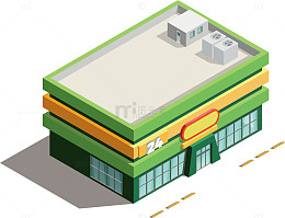 简约地标建筑3D地标建筑模型房