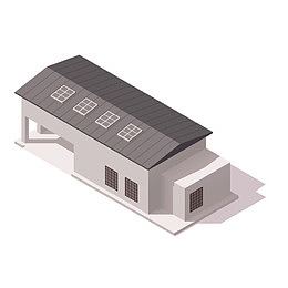 卡通经典俯视建筑图示装饰设计