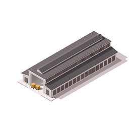 卡通经典俯视建筑图示装饰设计