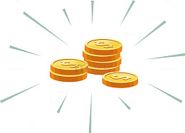 矢量图发光的金币