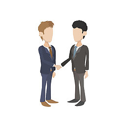 握手表示友好的2个男子