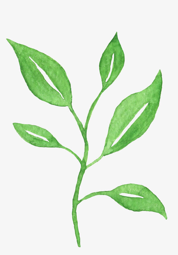 水墨叶子手绘简图素材免费下载_觅元素