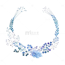 蓝色果子花环