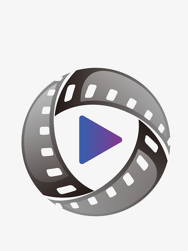 矢量卡通按钮视频播放键