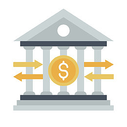 灰色三角形金币建筑卡通元素