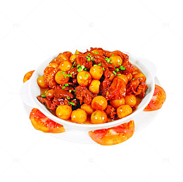 产品实物西红柿土豆烧牛肉