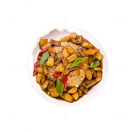 产品实物土豆烧牛肉盖饭