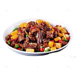 产品实物小吃土豆烧牛肉