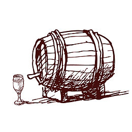 酒桶和酒杯