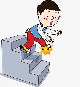 卡通台阶跌倒