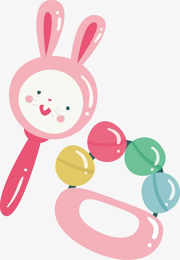 水彩水墨卡通婴儿用品玩具兔子素