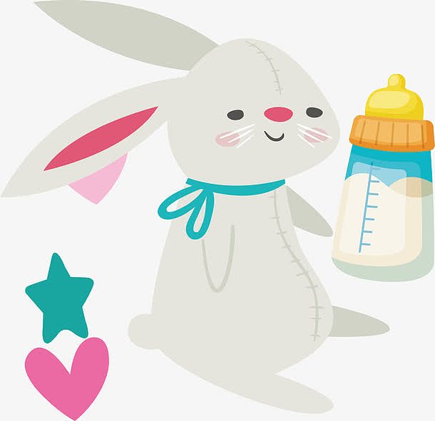 玩具兔子奶瓶卡通可爱婴儿用品设