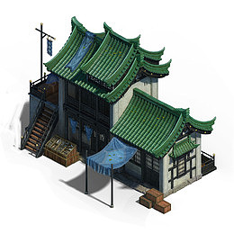 绿色古代房子