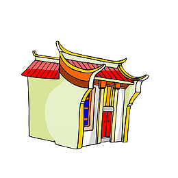 卡通古代房子素材