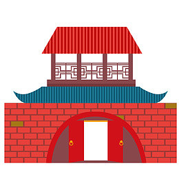 红色古建筑