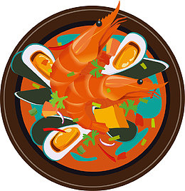 手绘水煮小龙虾图片设计