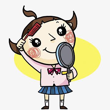 梳头的女孩png头发的剪刀和梳子图标png矢量摩擦起电素材png一把木