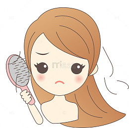 卡通掉头发女孩