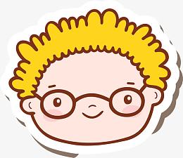 卡通金色头发的男孩子贴纸