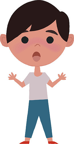 矢量图害羞的小男孩