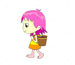 光脚的小女孩