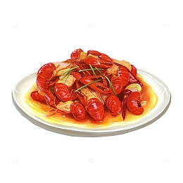 蒜蓉龙虾手绘