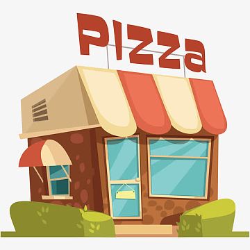 手绘卡通披萨店png
