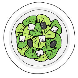 手绘蔬菜白菜元素设计矢量图