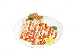 手绘粉色食材羊肉片
