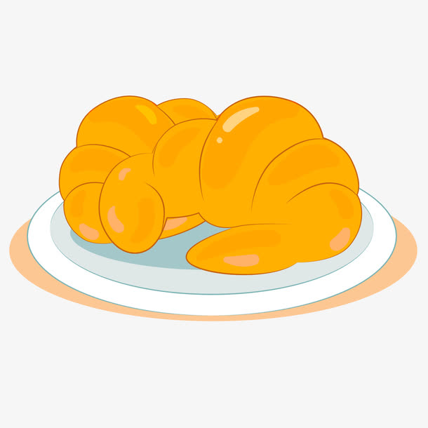 卡通手绘牛角包矢量图