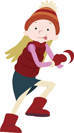 奋力扔雪球的人