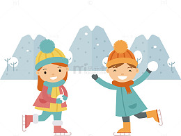 滑冰打雪仗的人