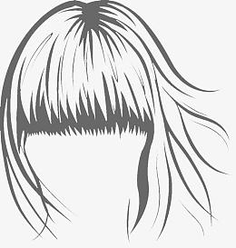 手绘刘海长发女士造型