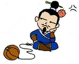 卡通古代人物受伤思考psd源文件