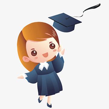 小女孩卡通毕业儿童学习矢量素材
