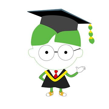 卡通戴眼镜的小博士