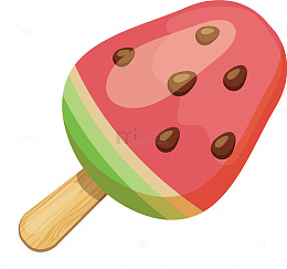 甜品西瓜冰淇淋矢量素材