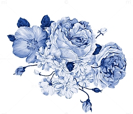 青花瓷古典花纹免抠