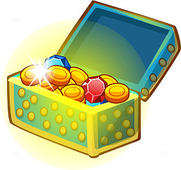 矢量宝藏百宝箱金银珠宝