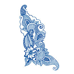 中国风蓝色窗花PNG