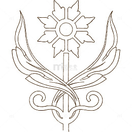 线描手杖花纹