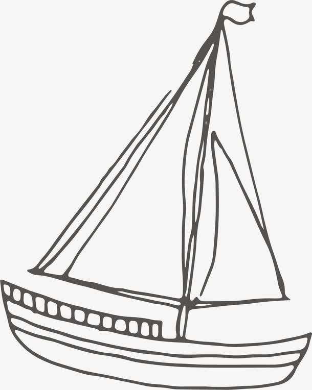 手绘船简单图片